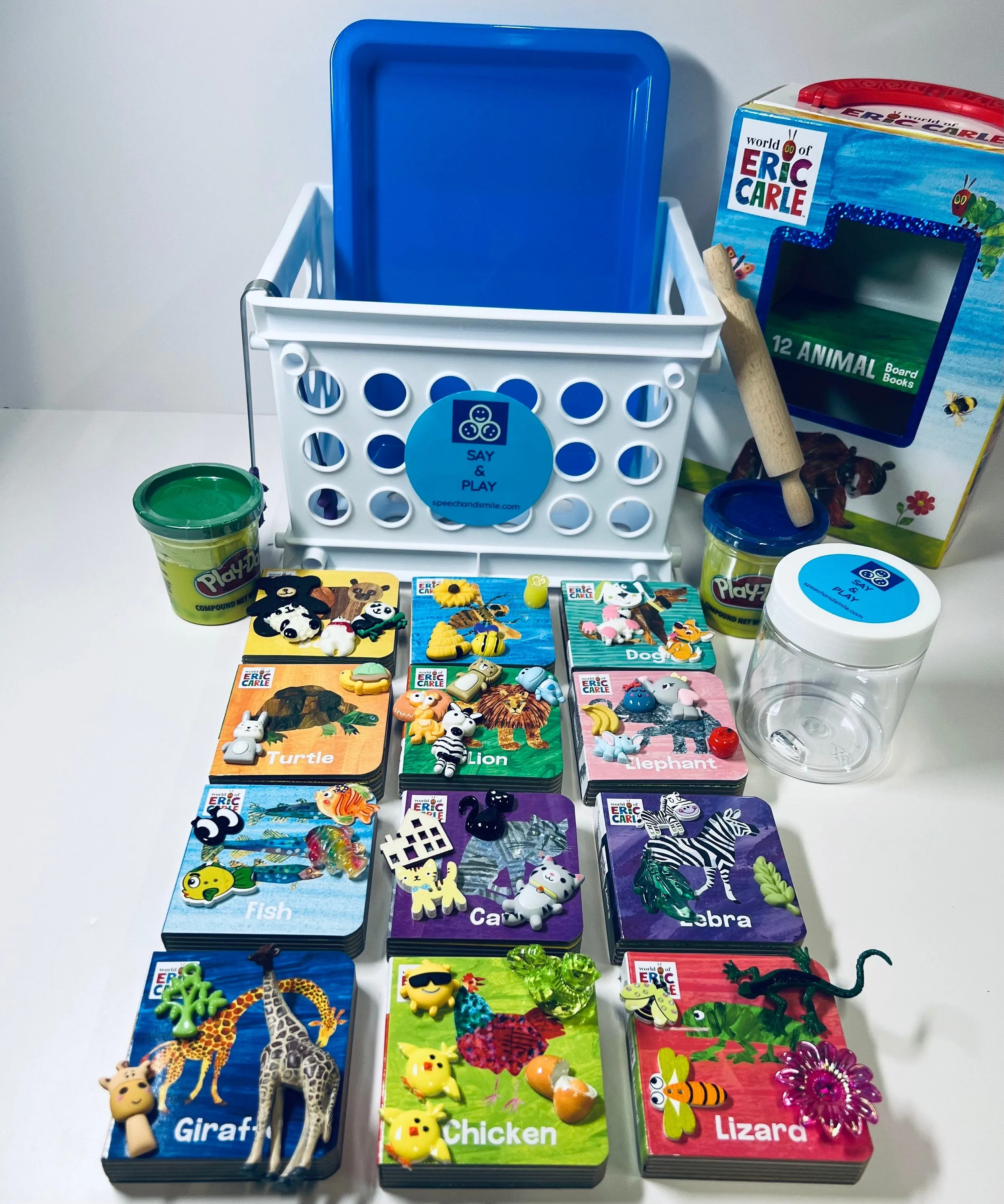 Story Kit with Books and Objects-Eric Carle Books-Story Kit-Book Gift Set-Story Set-Speech Therapy Mini Objects-Say and Play