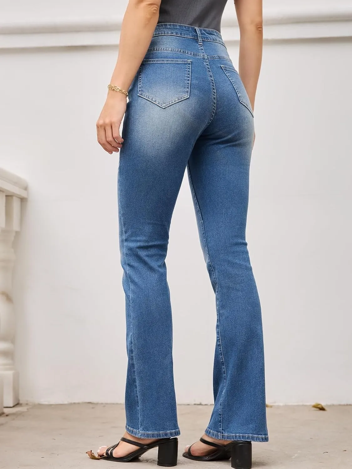 Stretchy Bootcut Jeans for Women High Waisted Jeans for Women with Pockets （Standard）
