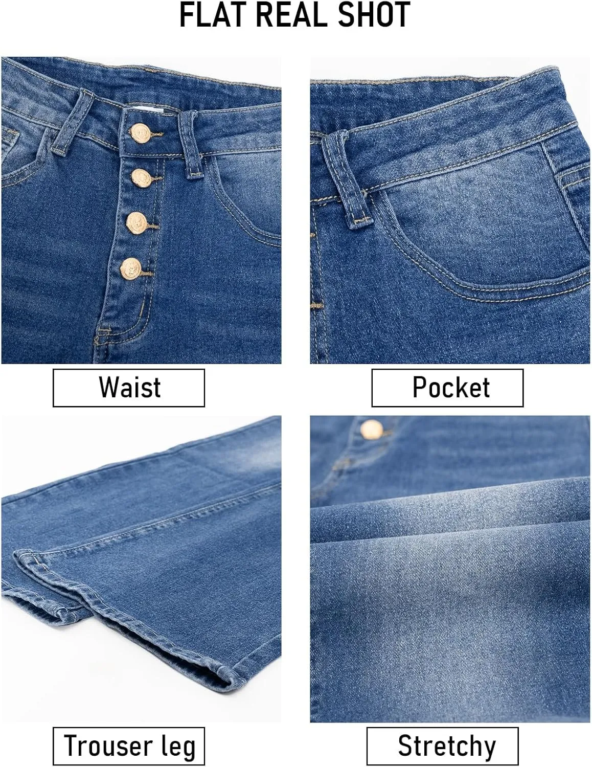 Stretchy Bootcut Jeans for Women High Waisted Jeans for Women with Pockets （Standard）