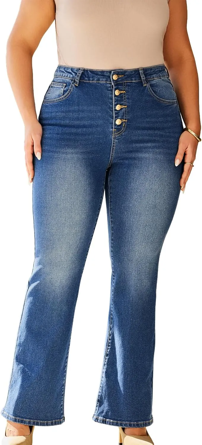 Stretchy Bootcut Jeans for Women High Waisted Jeans for Women with Pockets （Standard）