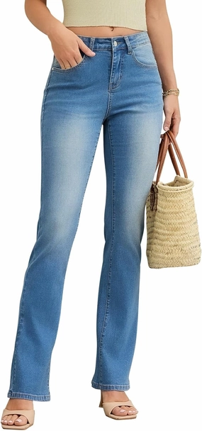 Stretchy Bootcut Jeans for Women High Waisted Jeans for Women with Pockets （Standard）