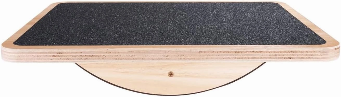 StrongTek Professional Wooden Balance Board, Rocker Board, Wood Standing Desk Accessory, Balancing Board for Under Desk, Anti Slip Roller, Core Strength, Stability, Office Wobble Boards