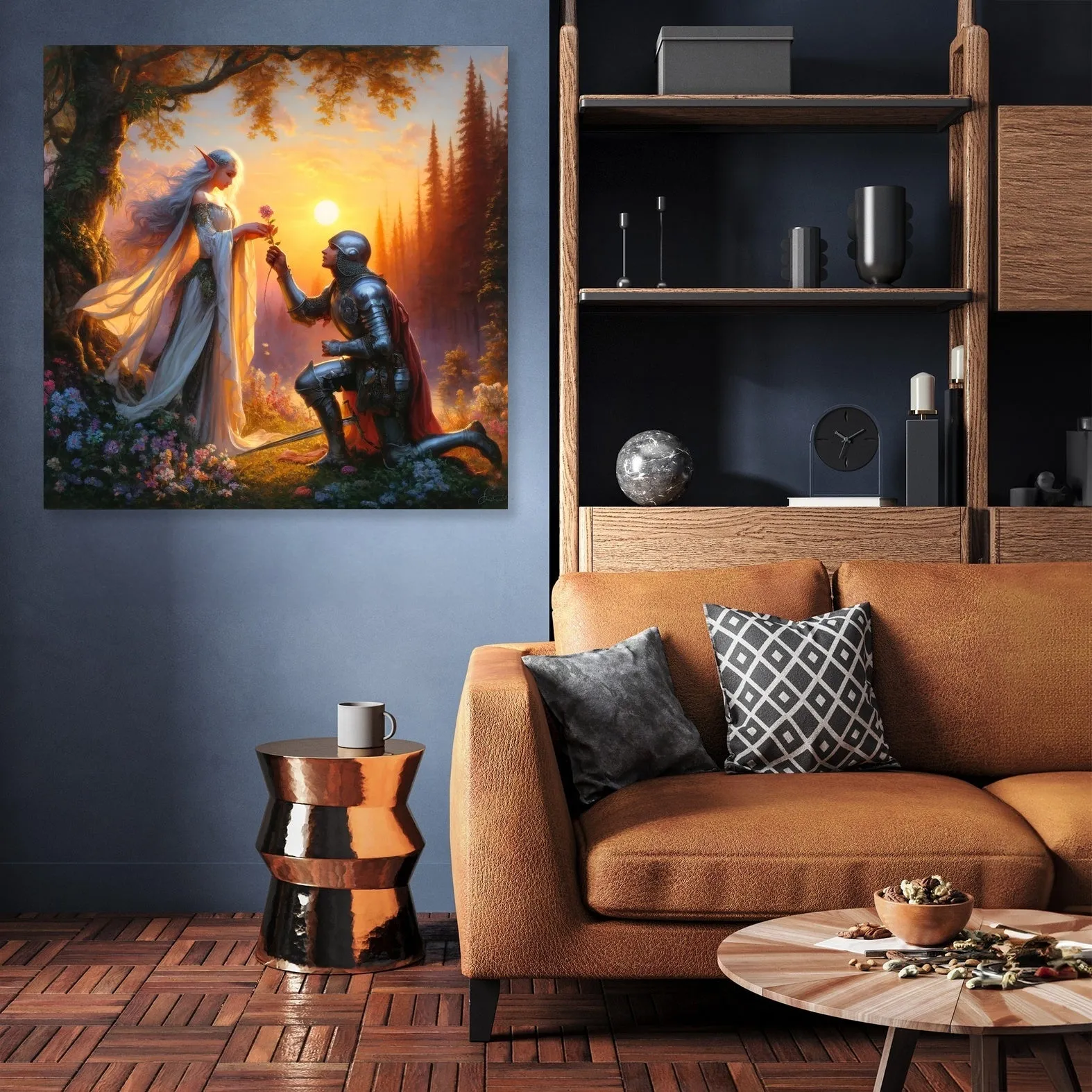 Sunset Vow Elf and Knight Canvas