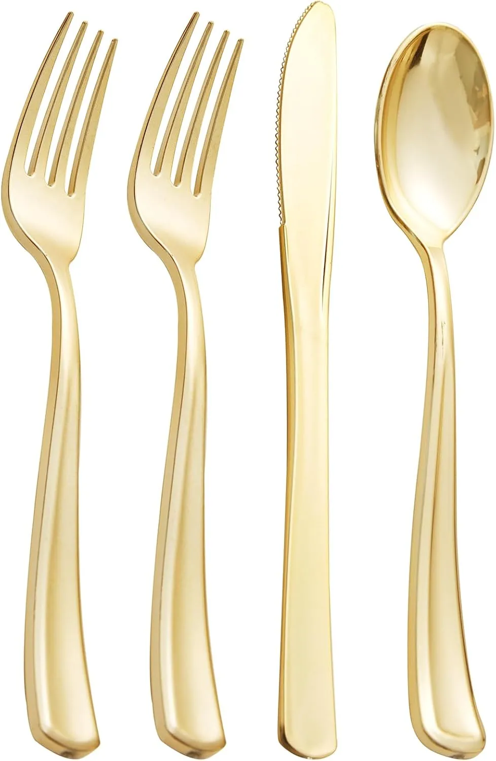 Supernal 360pcs Heavy Duty Silverware, Gold & Silver Plastic Sets for Parties with 120 Forks, Knives and Spoons