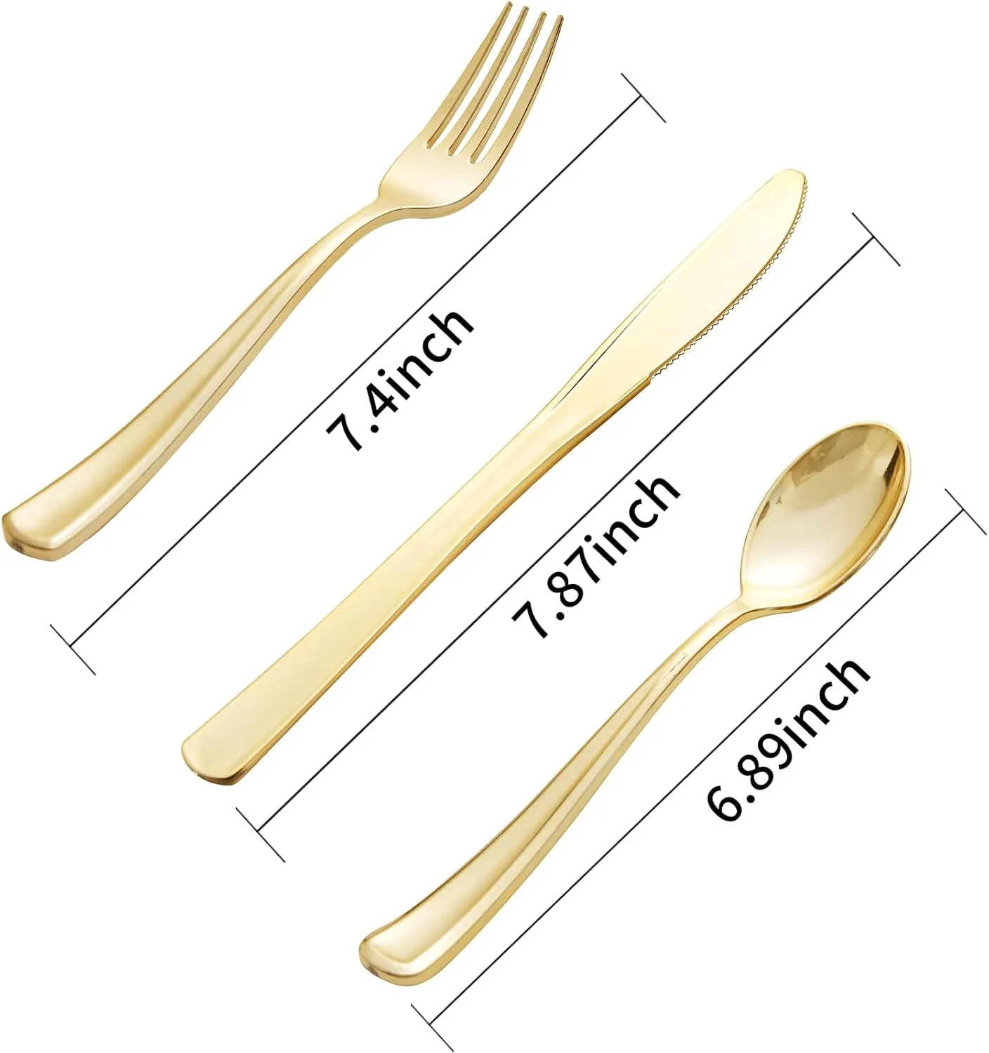 Supernal 360pcs Heavy Duty Silverware, Gold & Silver Plastic Sets for Parties with 120 Forks, Knives and Spoons