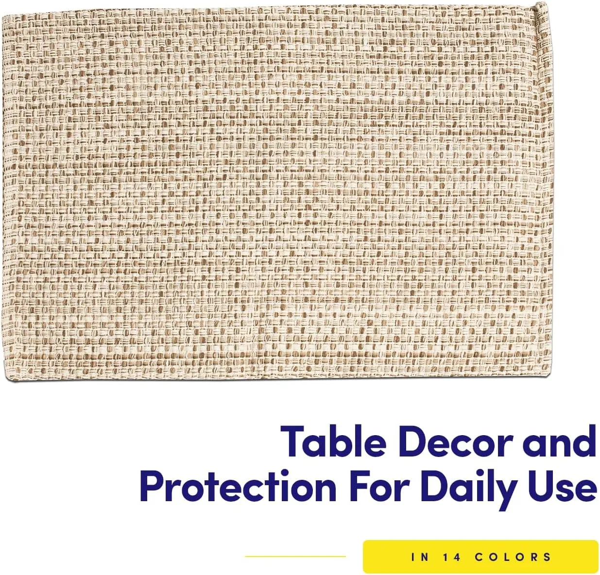 Sweet Home Collection 100% Cotton Placemats for Dining Room Rectangle Two Tone Woven Fabric 13" x 19" Soft Durable Table Mat Set, Set of 6, Eggshell