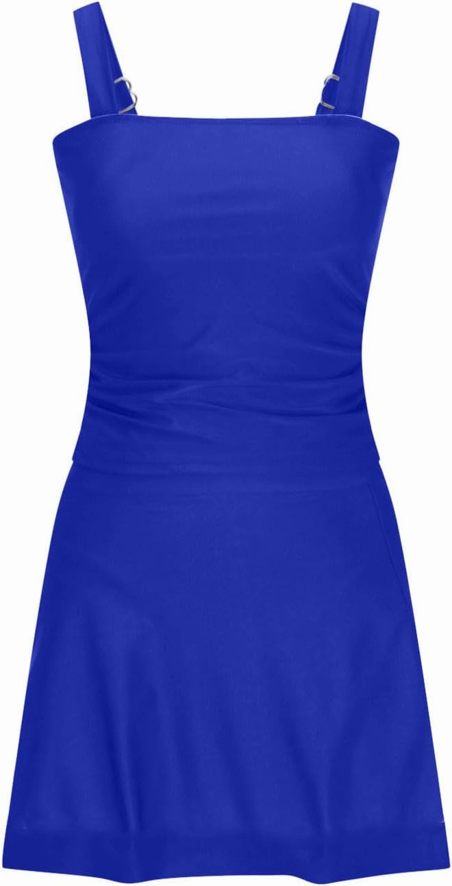 Swim Dress Tummy Control Tankini Tops for Women Two Piece Skirts Bathing Suit Solid Color Summer Beach Swimsuits