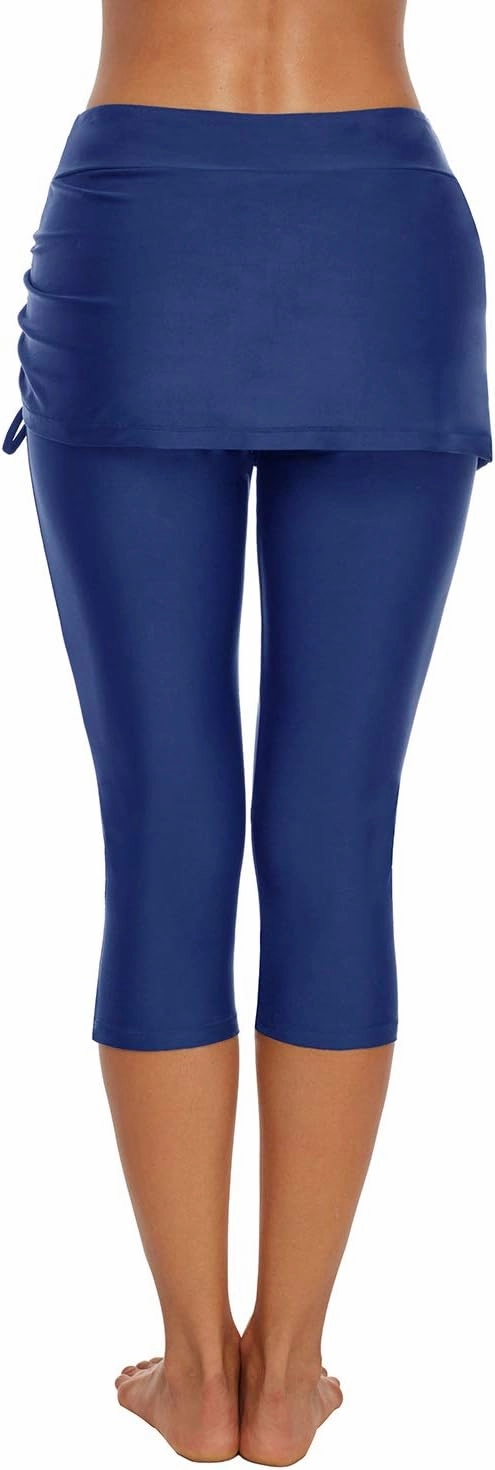 Swimming Water Pants Skirted Swim Shorts Cropped Capri Surf Leggings Wetsuit Pants UV Boardshorts for Women