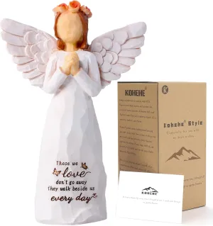 Sympathy Gifts for Loss of Loved One, 5.12" Angel Sympathy Gift,Memorial Gift for Loss of Dad Mom Grandmother, Angel Figurine for Bereavement Remembrance Gifts (Sympathy-Figurine)