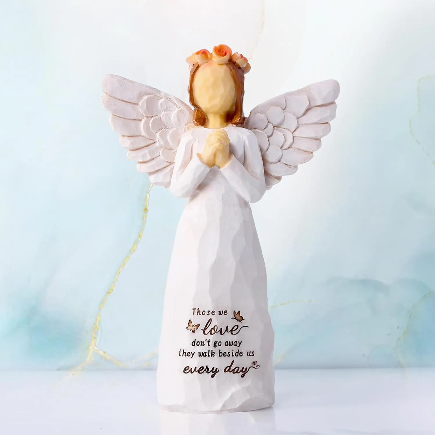 Sympathy Gifts for Loss of Loved One, 5.12" Angel Sympathy Gift,Memorial Gift for Loss of Dad Mom Grandmother, Angel Figurine for Bereavement Remembrance Gifts (Sympathy-Figurine)