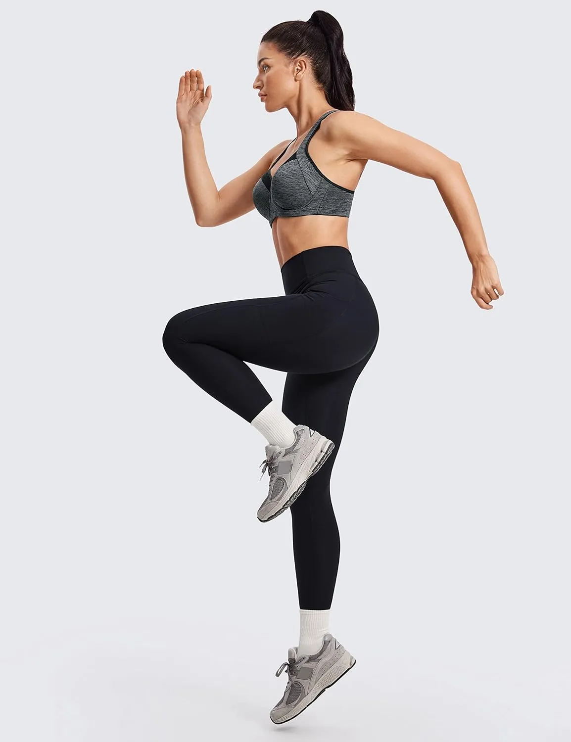 SYROKAN High Impact Sports Bras for Women High Support Unlined Underwire Racerback No Uniboob Workout Bra