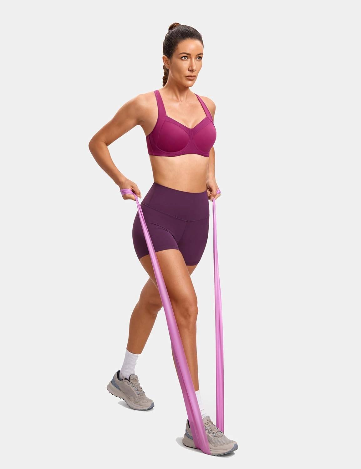 SYROKAN High Impact Sports Bras for Women High Support Unlined Underwire Racerback No Uniboob Workout Bra