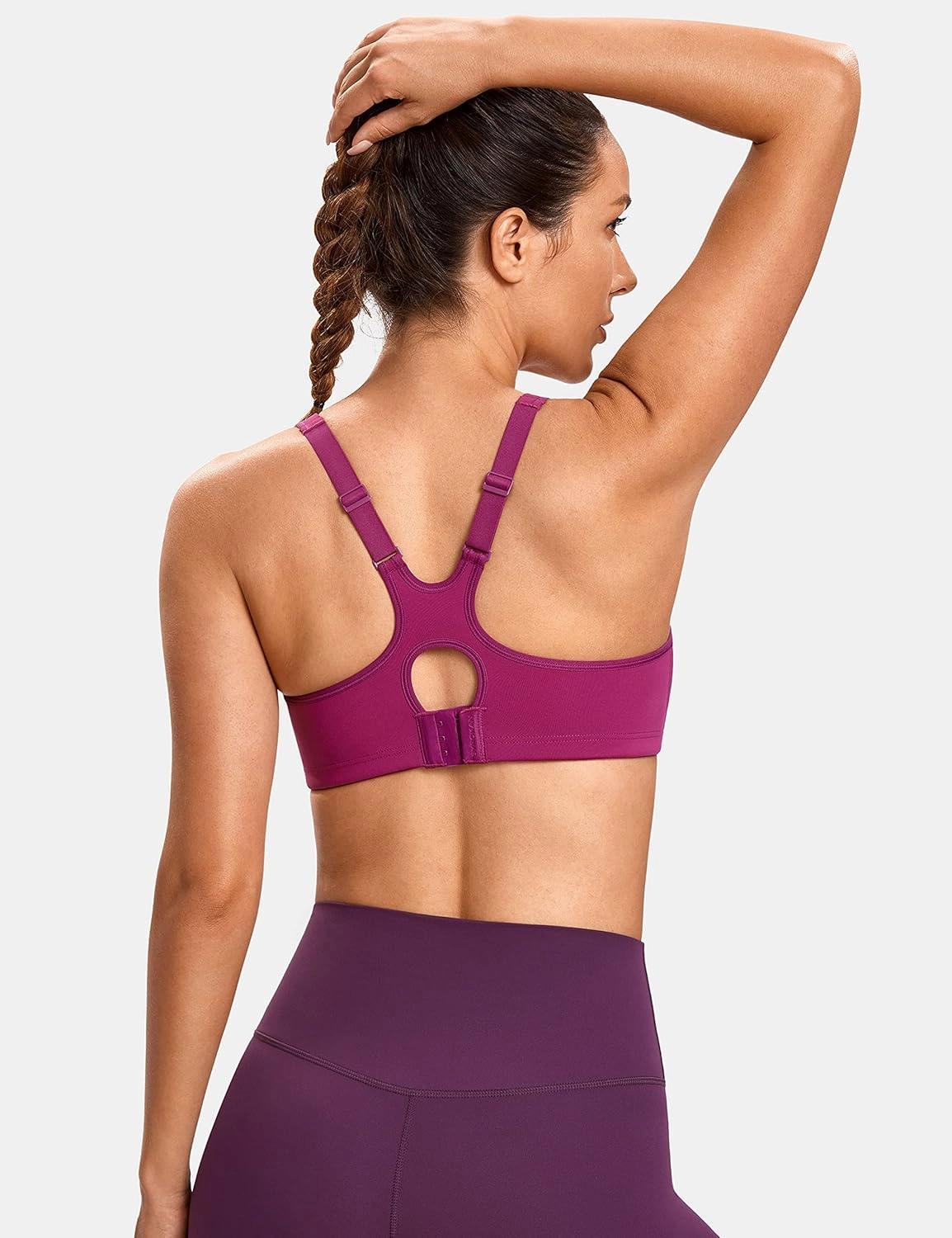 SYROKAN High Impact Sports Bras for Women High Support Unlined Underwire Racerback No Uniboob Workout Bra