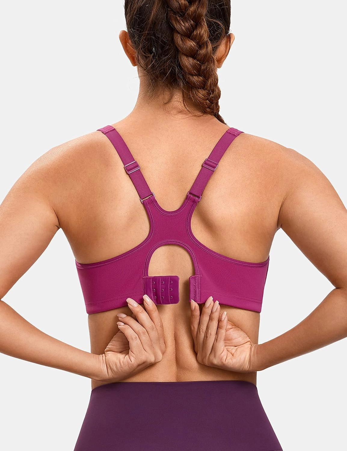 SYROKAN High Impact Sports Bras for Women High Support Unlined Underwire Racerback No Uniboob Workout Bra