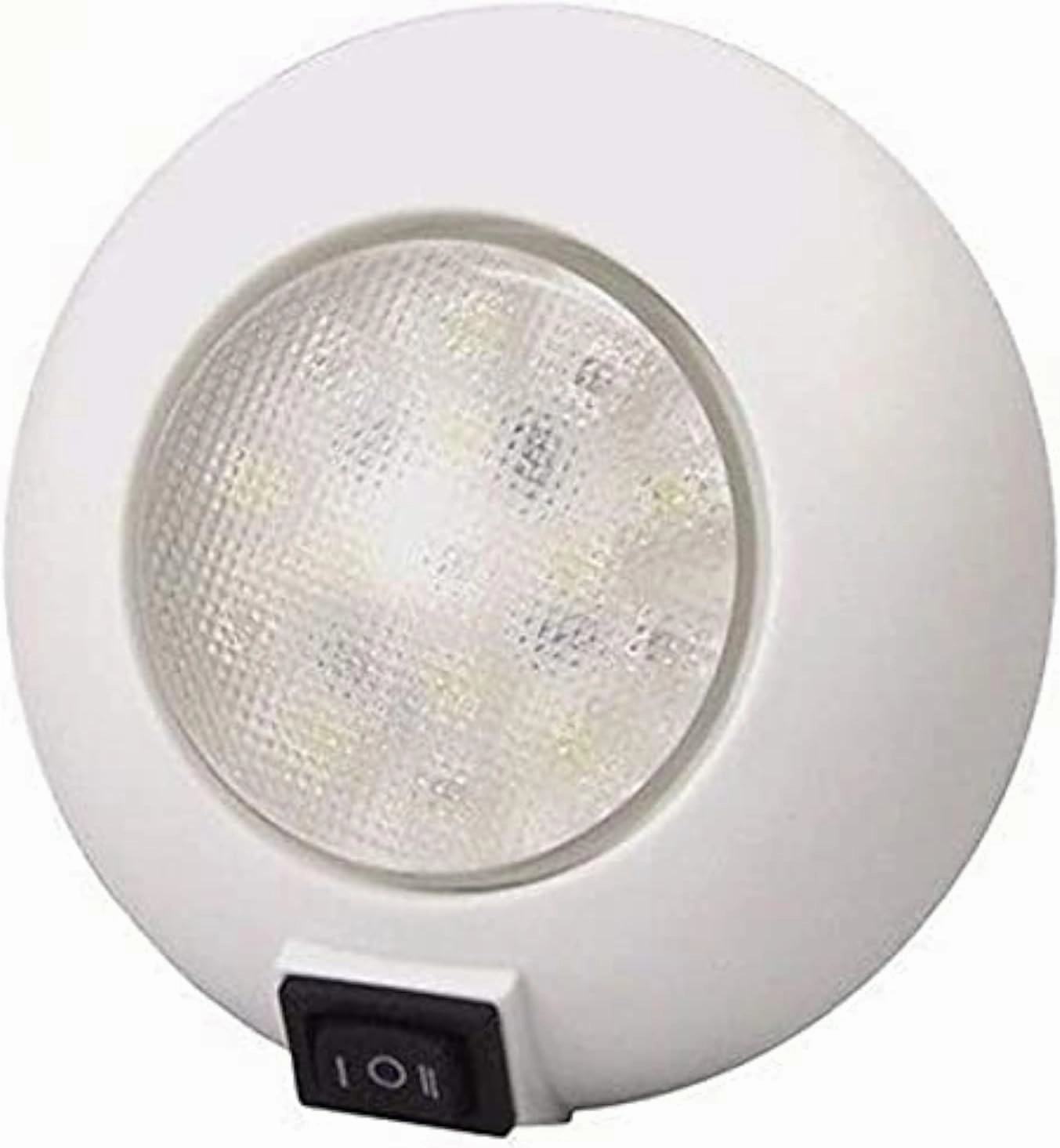 T-H Marine Easy Mount LED Dome Light with Switch - 12V Waterproof Dual Color LED Dome Light - Surface Mount for Boat & RV - 4 Inch Compact Design for Energy-Efficient Interior Lighting - Red/White
