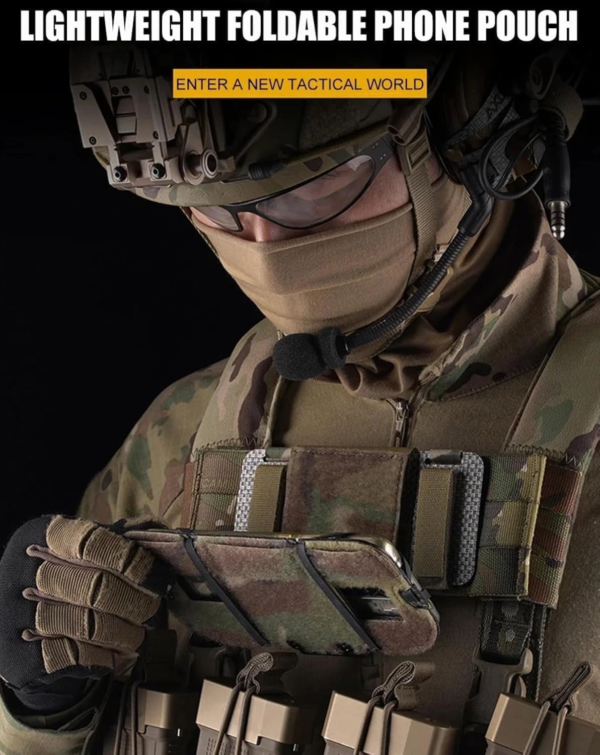 Tactical Phone Pouch Molle Airsoft Chest Foldable Rack Phone Map Case Outdoor Camping Hunting Navigation Board