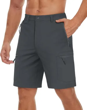 TACVASEN Men's Hiking Cargo Shorts Lightweight Quick Dry Water Resistant Stretch Golf Shorts for Outdoor Fishing Travel
