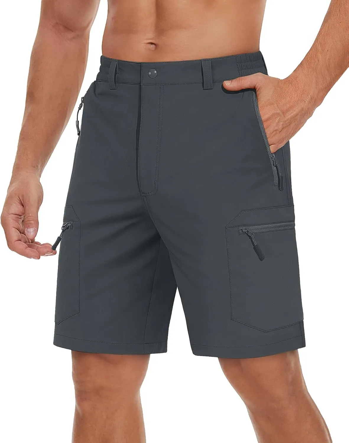 TACVASEN Men's Hiking Cargo Shorts Lightweight Quick Dry Water Resistant Stretch Golf Shorts for Outdoor Fishing Travel