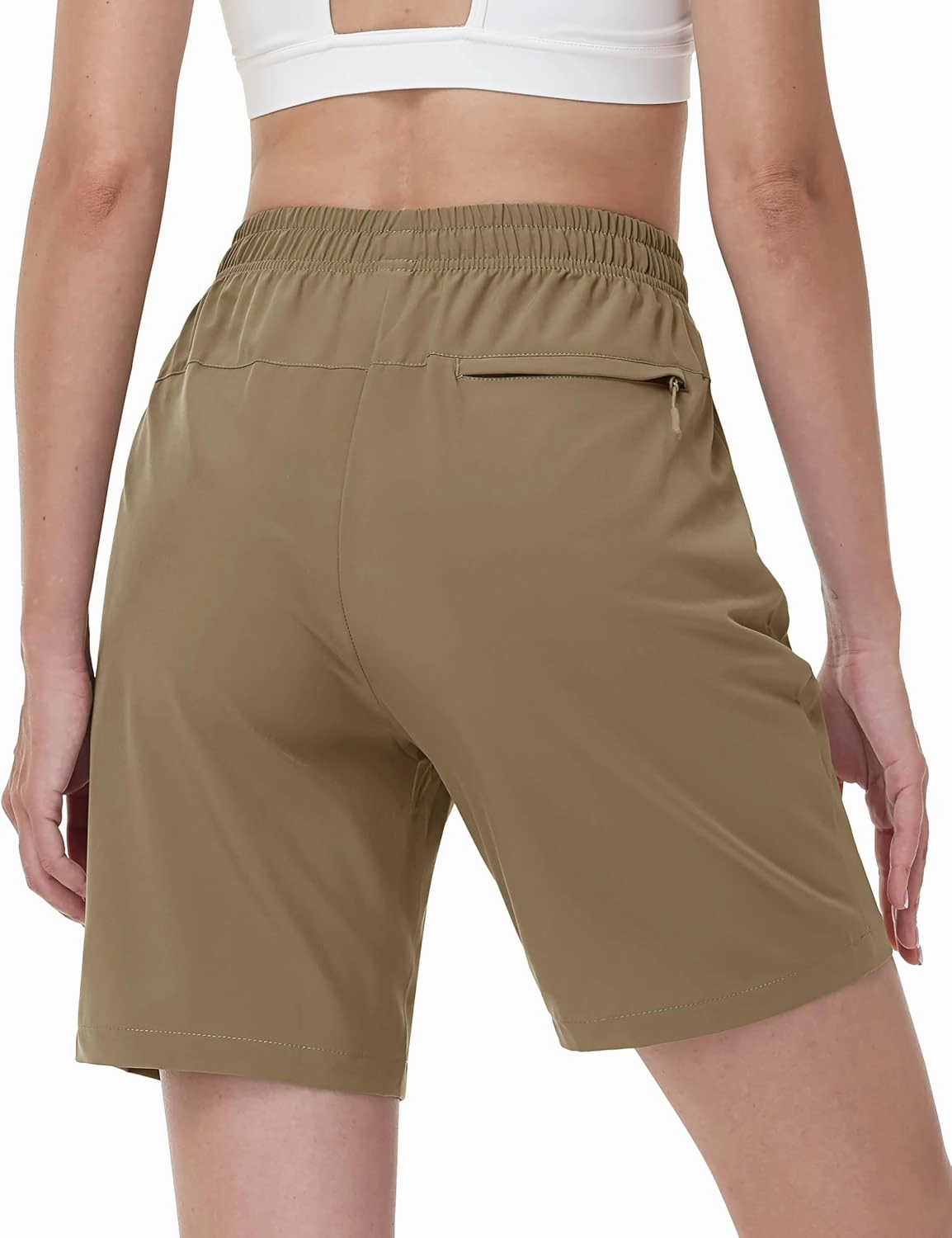 TACVASEN Women's Hiking Shorts Quick Dry Lightweight 8" Water Resistant Athletic Shorts with Pockets Outdoor Golf Active