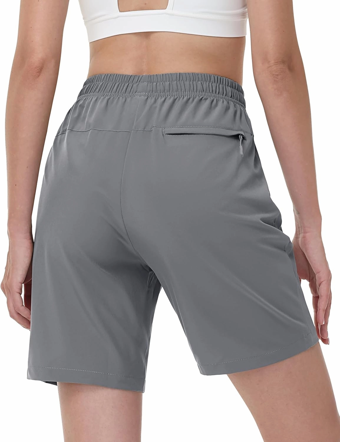 TACVASEN Women's Hiking Shorts Quick Dry Lightweight 8" Water Resistant Athletic Shorts with Pockets Outdoor Golf Active
