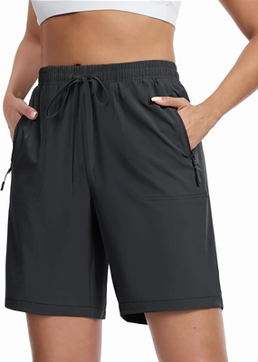 TACVASEN Women's Hiking Shorts Quick Dry Lightweight 8" Water Resistant Athletic Shorts with Pockets Outdoor Golf Active