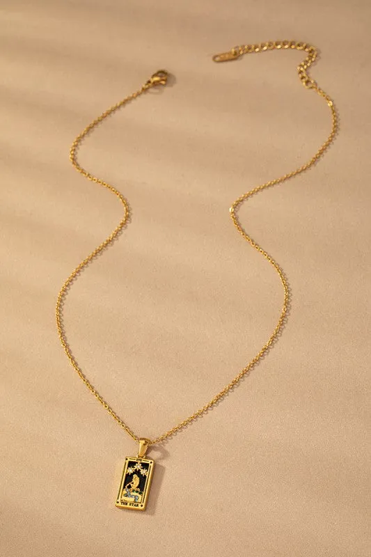 Tarrot Card Natural Stone Necklace