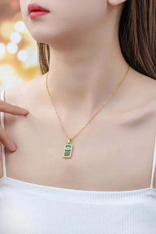 Tarrot Card Natural Stone Necklace