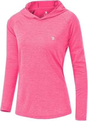 TBMPOY Womens UPF 50  Sun Protection Hoodie Shirt Long Sleeve Fishing Hiking Outdoor UV Shirt Lightweight