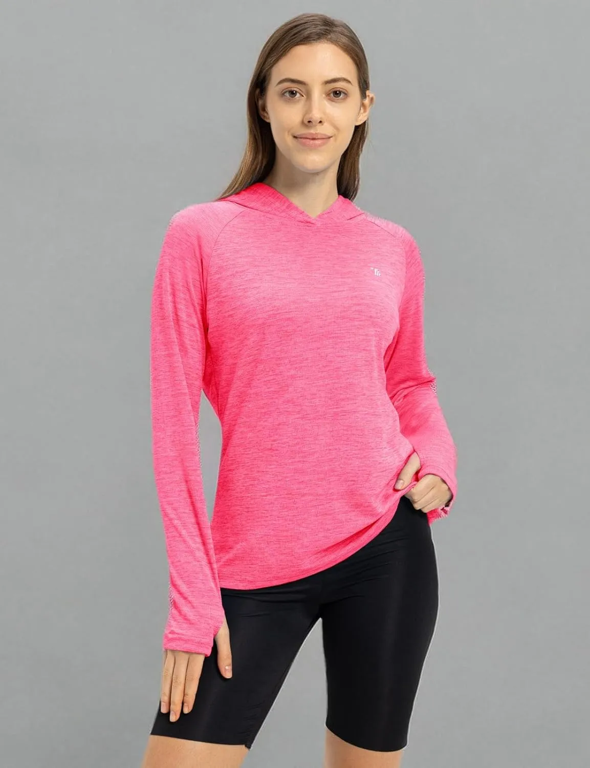 TBMPOY Womens UPF 50  Sun Protection Hoodie Shirt Long Sleeve Fishing Hiking Outdoor UV Shirt Lightweight