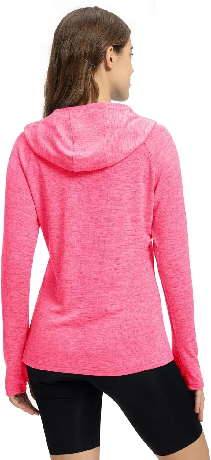 TBMPOY Womens UPF 50  Sun Protection Hoodie Shirt Long Sleeve Fishing Hiking Outdoor UV Shirt Lightweight