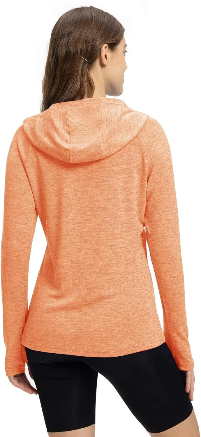 TBMPOY Womens UPF 50  Sun Protection Hoodie Shirt Long Sleeve Fishing Hiking Outdoor UV Shirt Lightweight