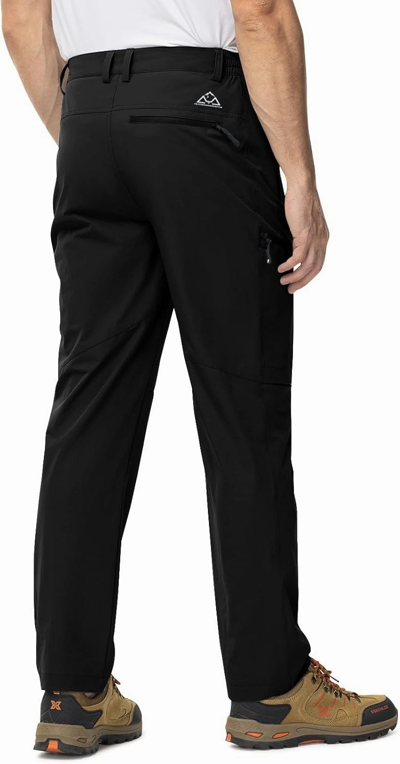 TBMPOY Men's Lightweight Hiking Travel Pants 5 Zip Pockets Stretch Quick Dry Work Pant Cargo Outdoor Camping Fishing