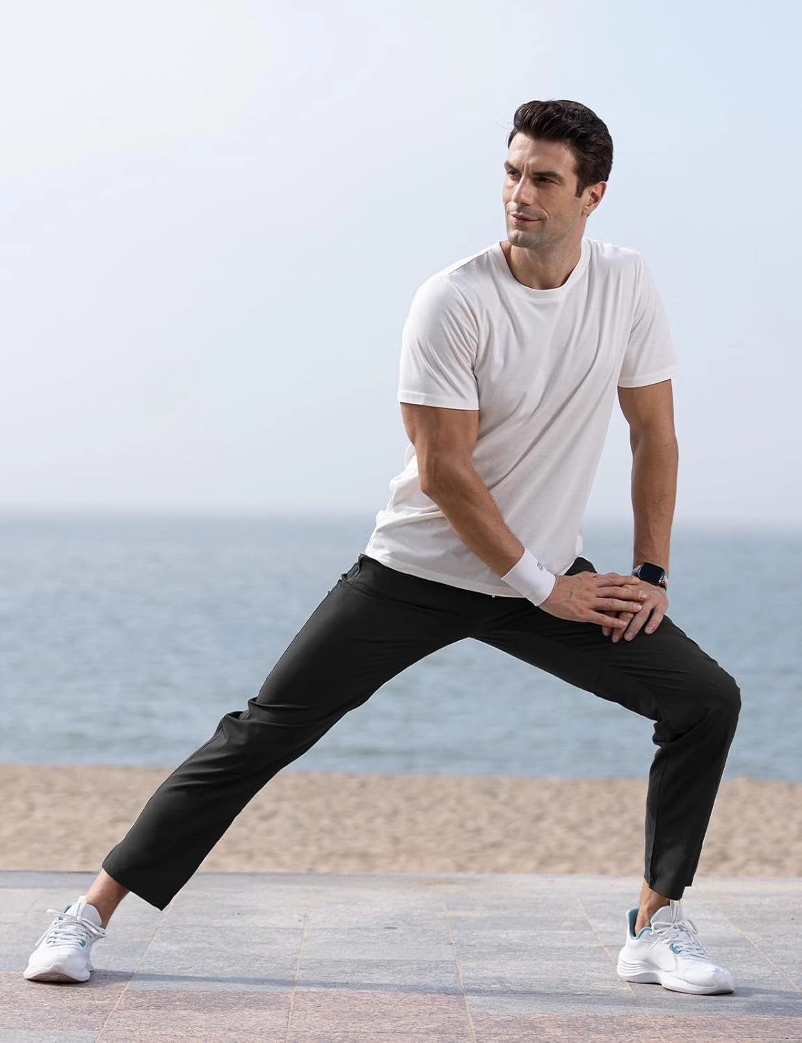 TBMPOY Men's Lightweight Hiking Travel Pants Breathable Athletic Fishing Active Joggers Zipper Pockets