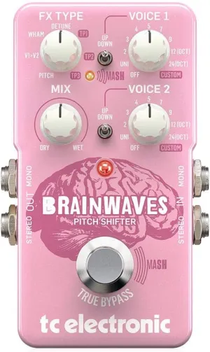 TC Electronic BRAINWAVES PITCH SHIFTER Exceptional Pitch Shifter with Studio-Grade Algorithms, 4 Octave Dual Voices and Groundbreaking MASH Footswitch