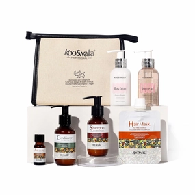 Tea Tree Hair Care Travel Kit, 6PCS Deluxe Travel Size Toiletries Kit with Hair Body Products, Natural, Refreshing, and Hydrating for Healthy Scalp & Hair with Zip Bag