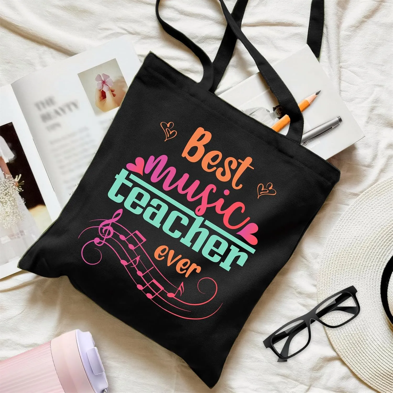 Teacher Canvas Bag Teacher Gifts for Women Christmas Appreciation Thank You Gifts Teacher Reusable Grocery Bag