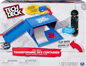 TECH DECK Fingerboard 4 Pack Collectible Skateboards & Transforming Sk8 Container Skatepark Playset Kids Toy Bundle