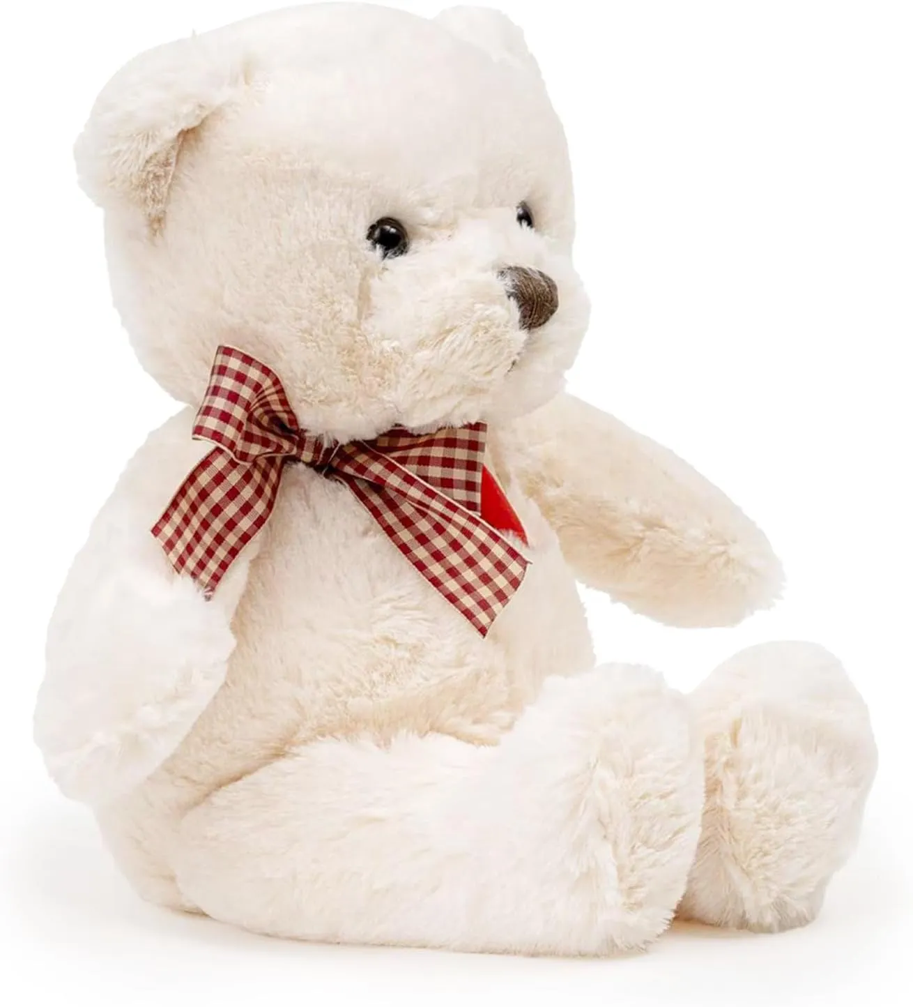 Teddy Bear Plush with Heart Cute White Teddy Bear Stuffed Animal Soft Stuffed Anamals Bear Plushie Christmas Birthday Gifts for Girlfriend Boyfriend Kids 13.8"