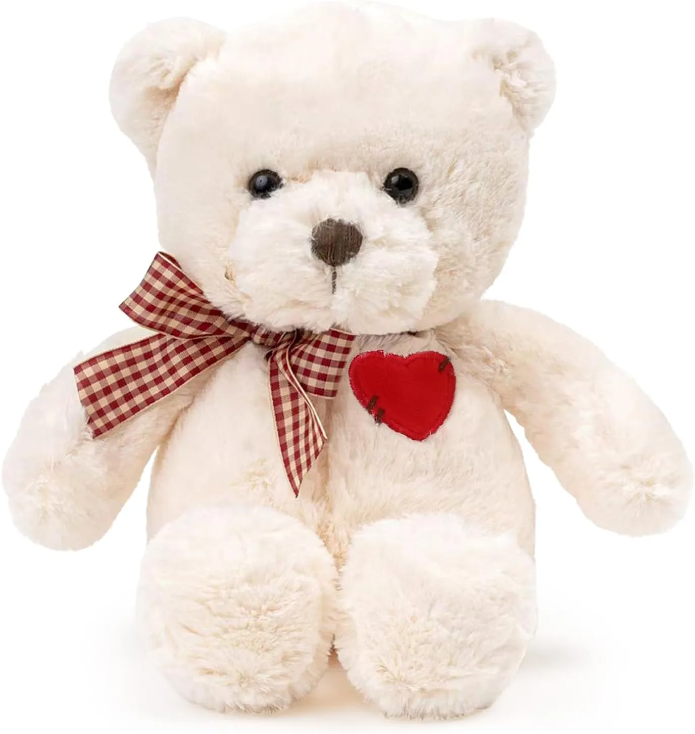 Teddy Bear Plush with Heart Cute White Teddy Bear Stuffed Animal Soft Stuffed Anamals Bear Plushie Christmas Birthday Gifts for Girlfriend Boyfriend Kids 13.8"