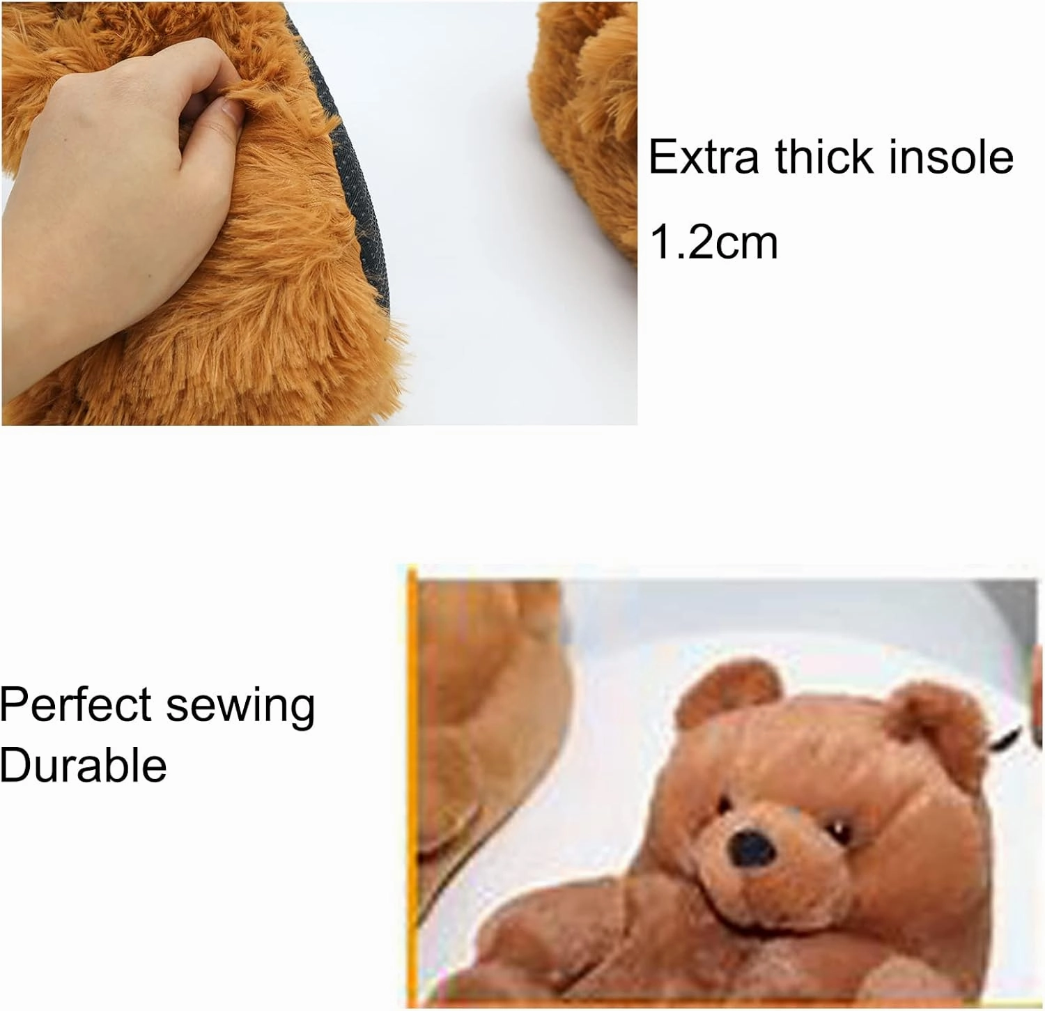 Teddy Bear Slippers, Christmas Cute Winter Warm Fluffy Fuzzy Soft Cute Animal Slippers Women House Indoor Cartoon Women Girls