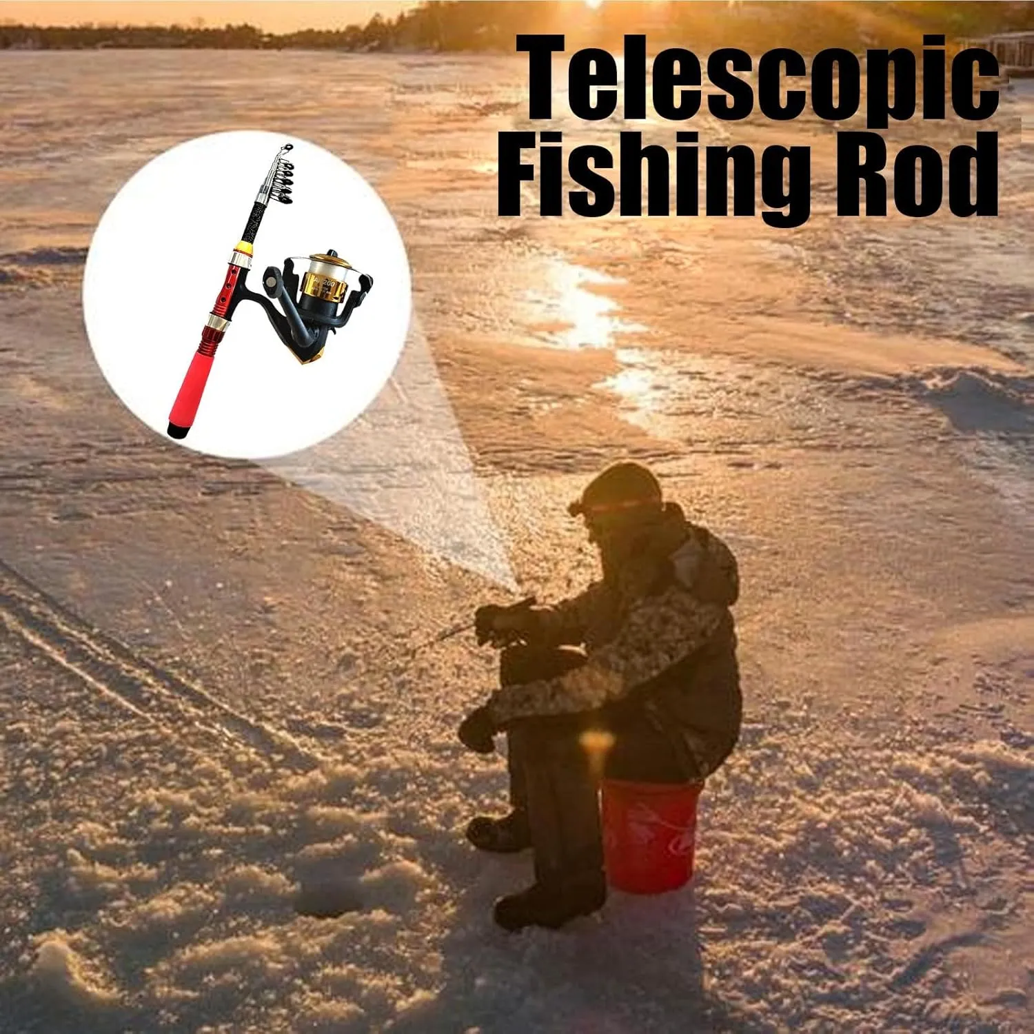 Telescopic Fishing Rod Freshwater - Fishing Rod Kit, Telescopic Fishing Pole | Carbon Fiber Pole Reel Combo with spenning Reel, Fishing Gear Set,1.8m Spin Miniature Rod and Reel Combo Carrier Bag