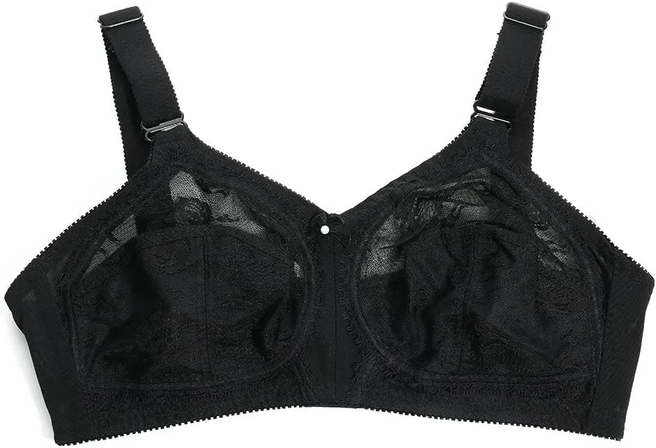 TELIMUSSTO Women's Floral Lace Bra Plus Size Firm Hold Non Wired Non Padded Full Coverage Minimizer