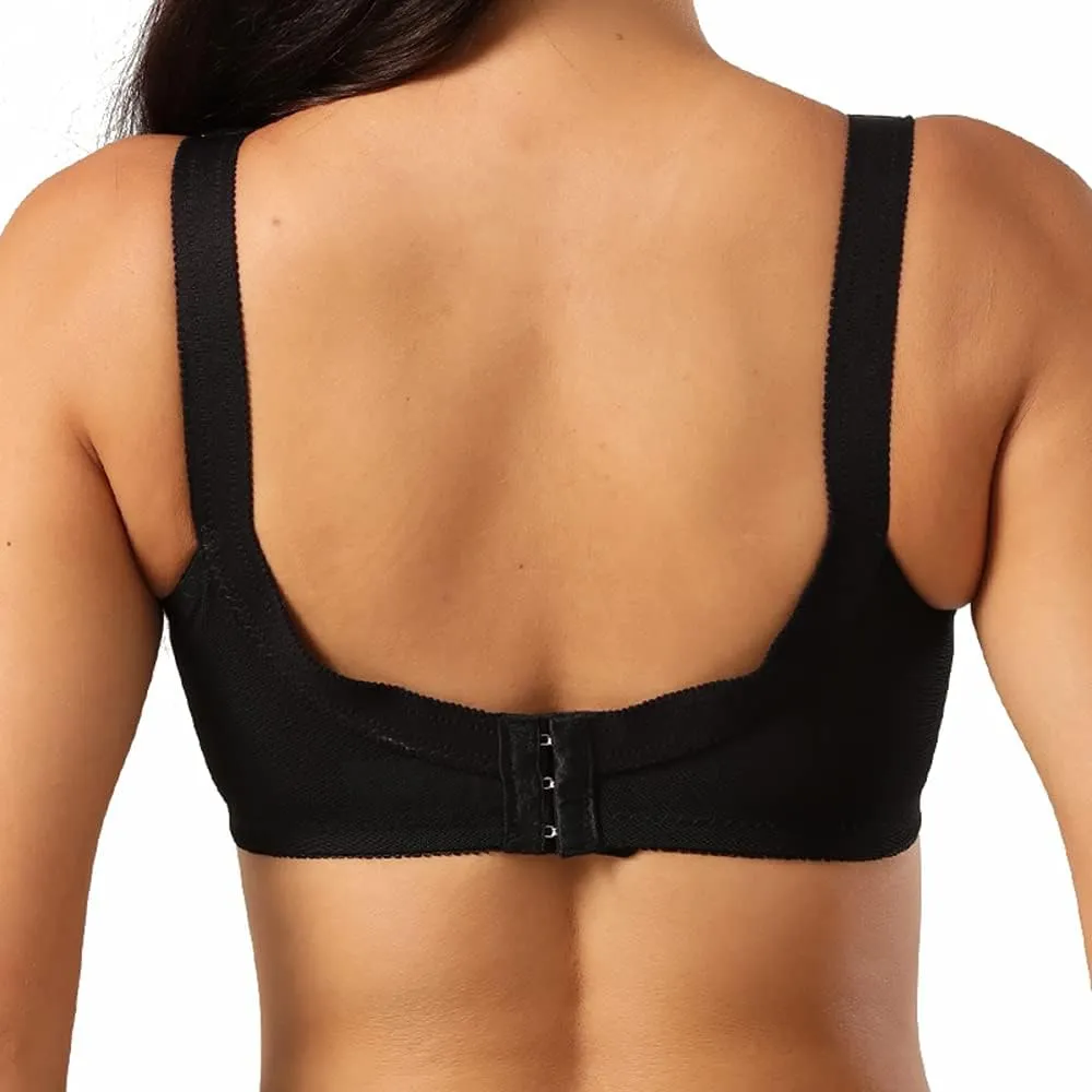 TELIMUSSTO Women's Floral Lace Bra Plus Size Firm Hold Non Wired Non Padded Full Coverage Minimizer