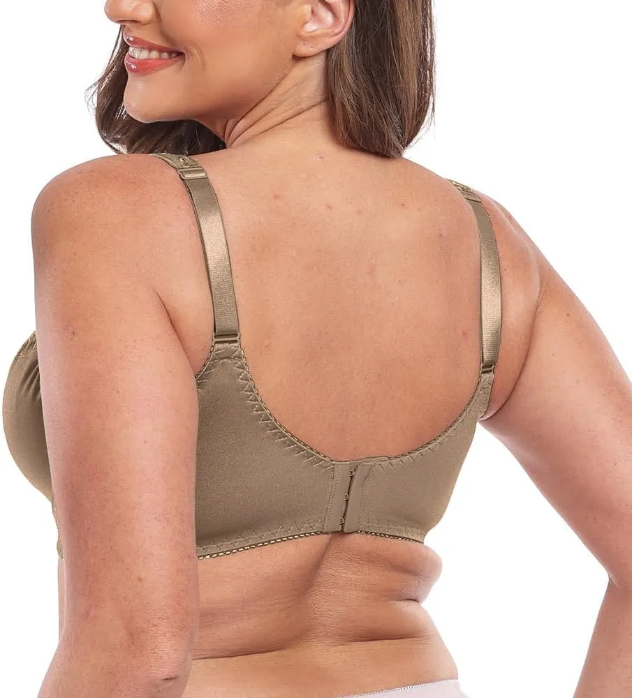 TELIMUSSTO Women's Full Coverage Underwire Bra Non Padded Floral Lace Bras Plus Size
