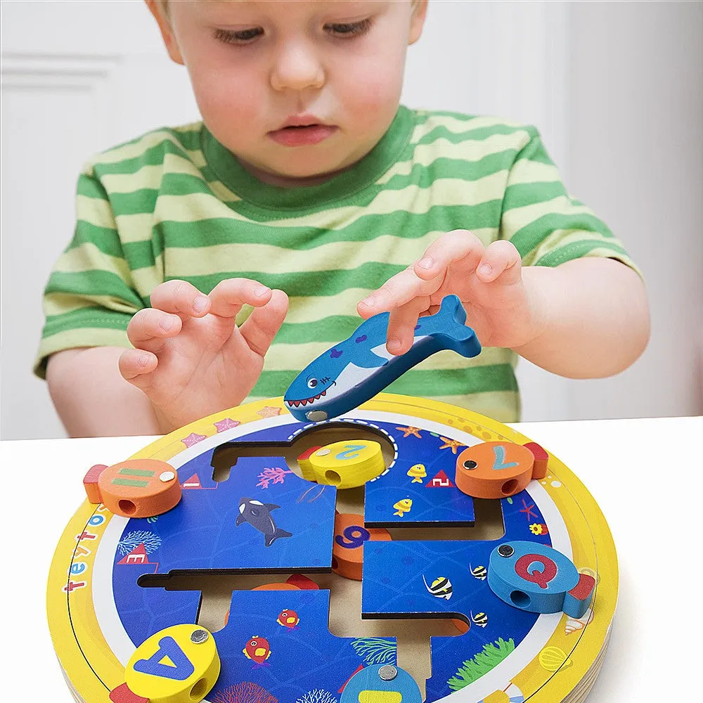 teytoy Magnetic Wooden Fishing Game Gifts for 2 3 4 Year Old Boy Girl Toddlers, Montessori Fishing Game Toy for Birthday Presents, Alphabet Letters Fishing Toy for Fine Motor Skill Toys (35 PCS)