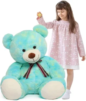 Tezituor 40in Big Teddy Bear,Giant Stuffed Animal Plush,Rainbow Green Bears Gifts for Baby Shower, Valentine, Christmas, Birthday,