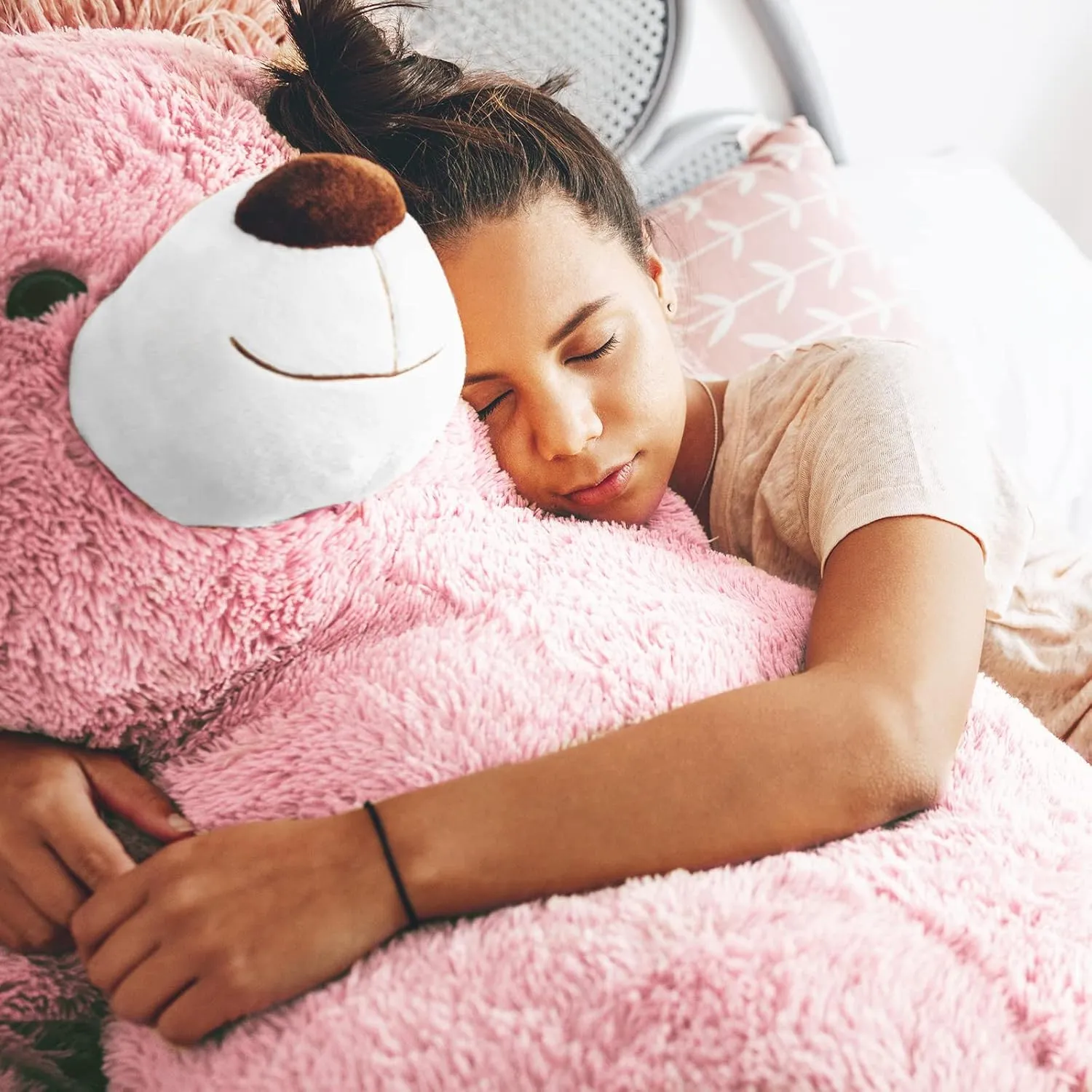 Tezituor Giant Pink Teddy Bear Stuffed Animal, 41 inch Large Stuffed Bear Plush Toy Christmas Valentine's Day Birthday for Girlfriend Kids