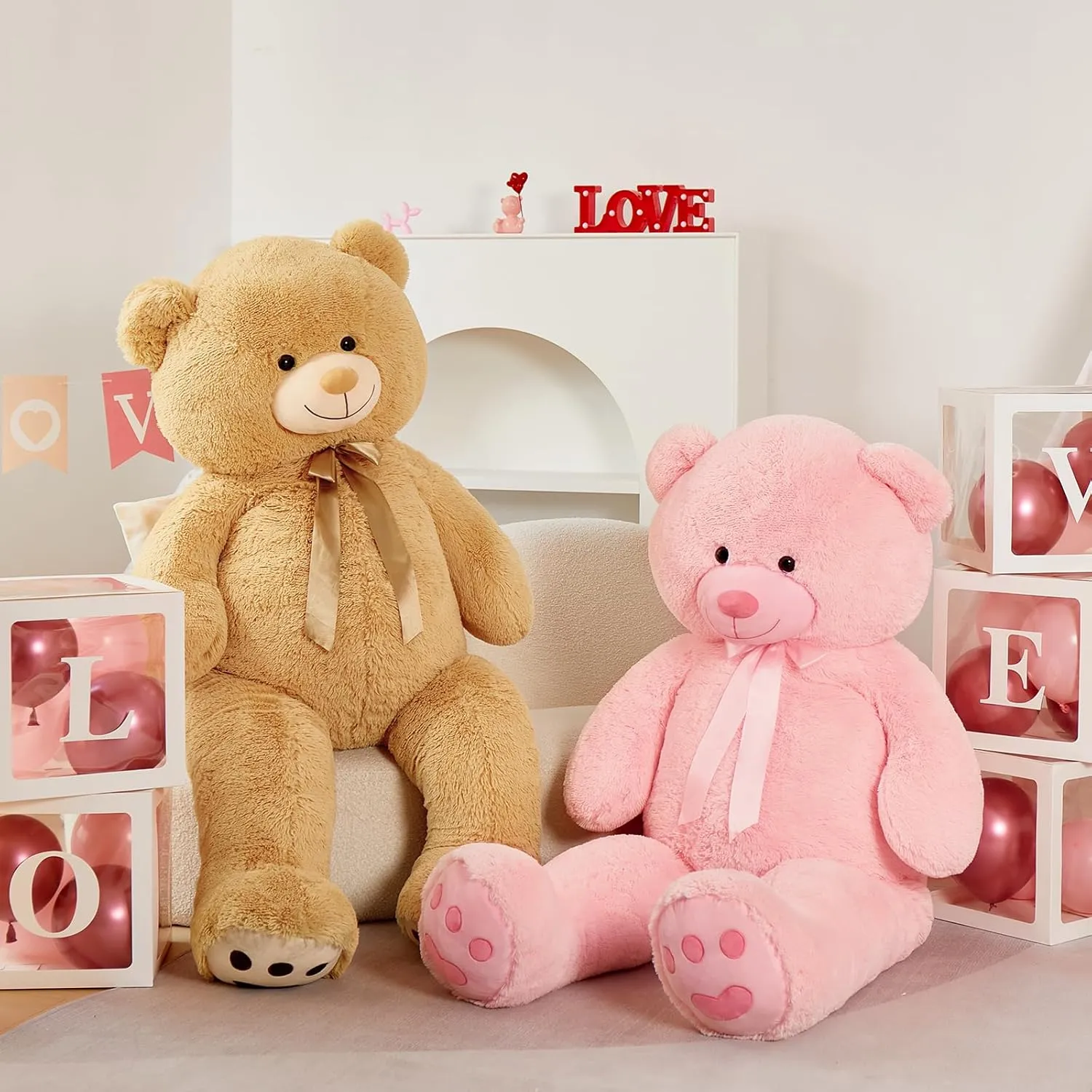 Tezituor Giant Teddy Bear Big 5 Feet Big Stuffed Animal Stuffed Bear, Lifesize Valentines Gift Teddy Bear for Women Girlfriend Boyfriend, Oversized Soft Bear for Girl Boy, Plush Bear for Kids