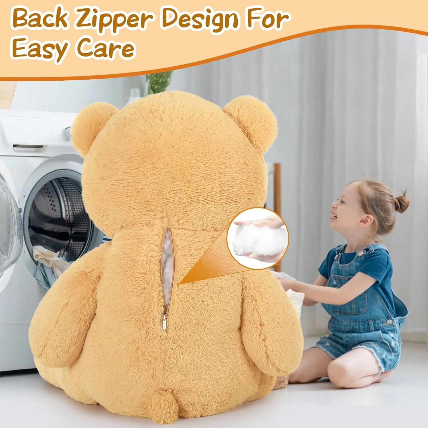 Tezituor Giant Teddy Bear Big 5 Feet Big Stuffed Animal Stuffed Bear, Lifesize Valentines Gift Teddy Bear for Women Girlfriend Boyfriend, Oversized Soft Bear for Girl Boy, Plush Bear for Kids