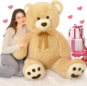 Tezituor Giant Teddy Bear Big 5 Feet Big Stuffed Animal Stuffed Bear, Lifesize Valentines Gift Teddy Bear for Women Girlfriend Boyfriend, Oversized Soft Bear for Girl Boy, Plush Bear for Kids
